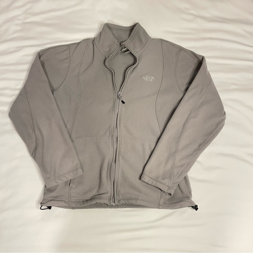 The North Face  gray Hooded Fleece full zip womens medium